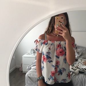 Floral off the shoulder blouse top